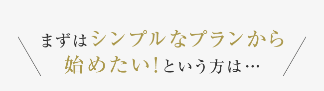 ＼まずはシンプルなプランから始めたい！という方は／