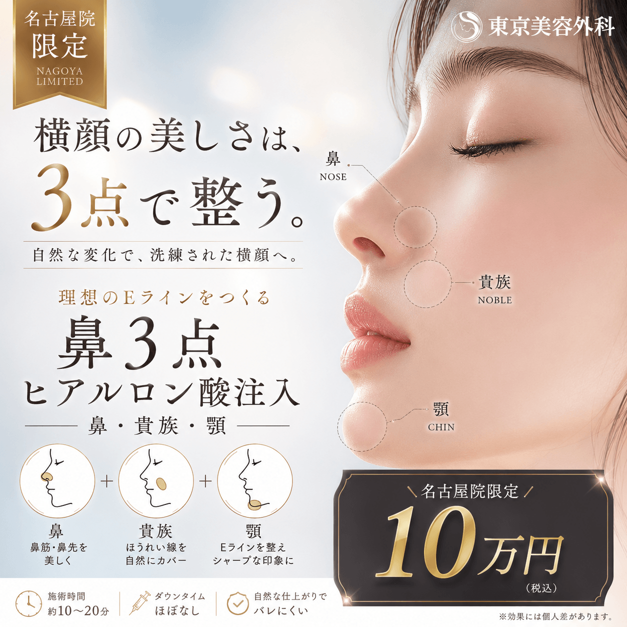 【名古屋院限定】中顔面3Dヒアル10万円