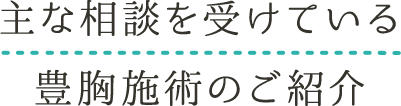 主な相談を受けている豊胸施術のご紹介