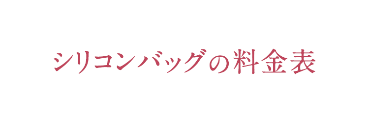 シリコンバッグの料金表