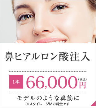 【ヒアルロン酸注入】[1本]66,000円（税込）モデルのような鼻筋に
